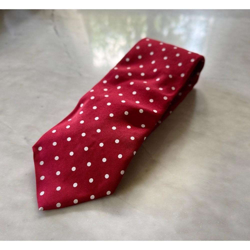 Brooks Brothers Polka Dot Necktie‎ Classic Silk Tie Mens Red